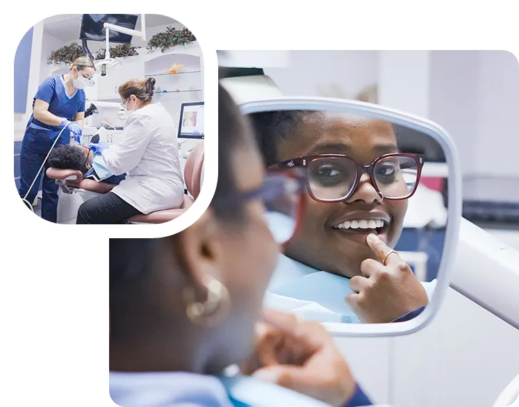 Paciente de Dental Expressions feliz después de la limpieza dental